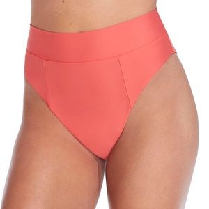 NWT Coral High-Waist High Leg Bikini Swim Bikini Bottom US Small MSRP $60!